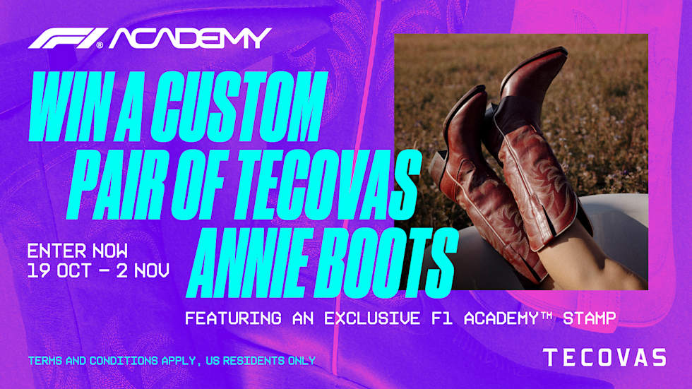 COMPETITION: Win a one-of-a-kind pair of F1 ACADEMY custom Tecovas Annie Boots