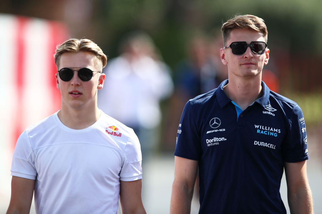 F1 racer Logan Sargeant attends Miami Dolphins vs Green Bay