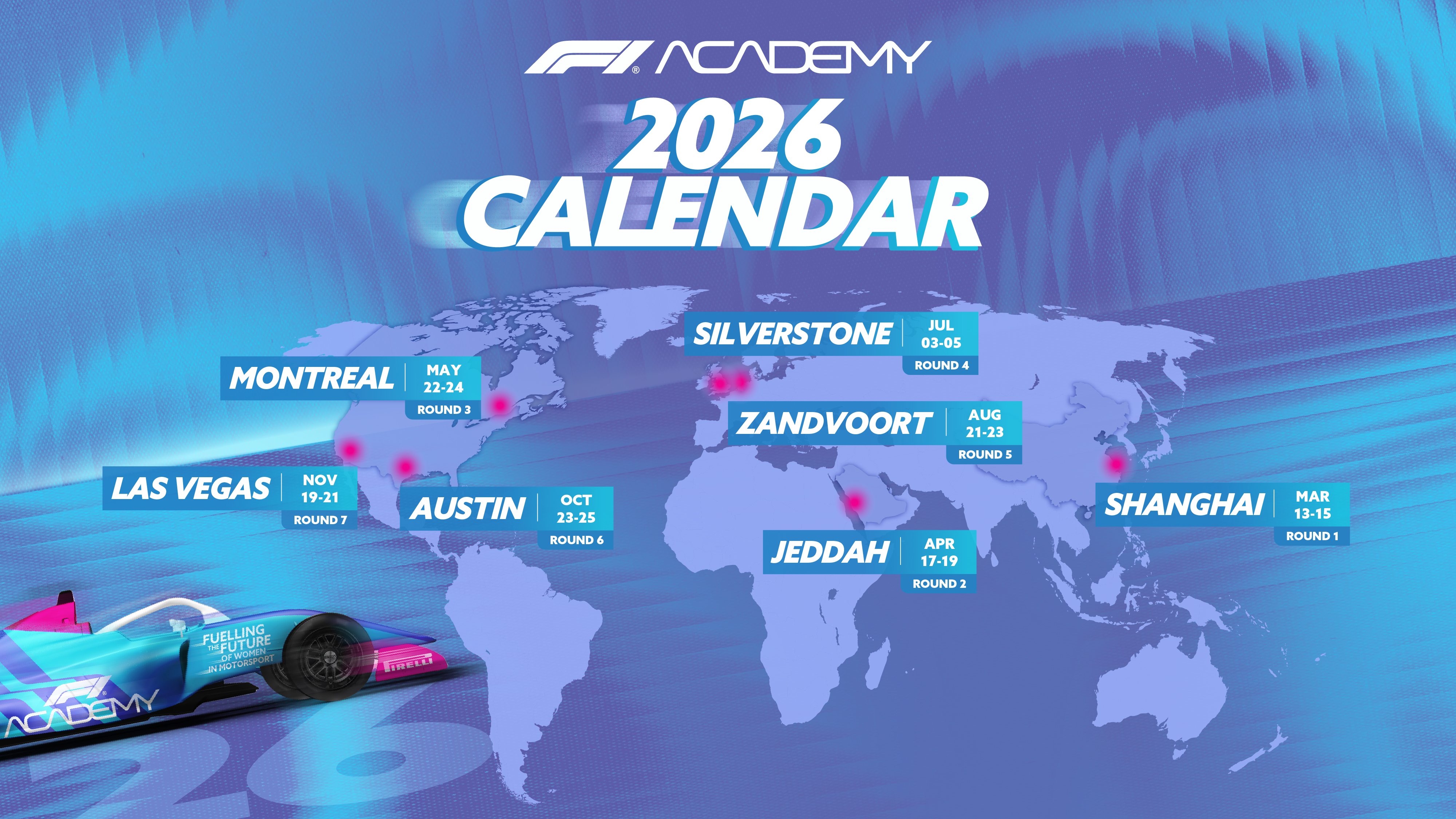 F1 ACADEMY reveals 2026 calendar