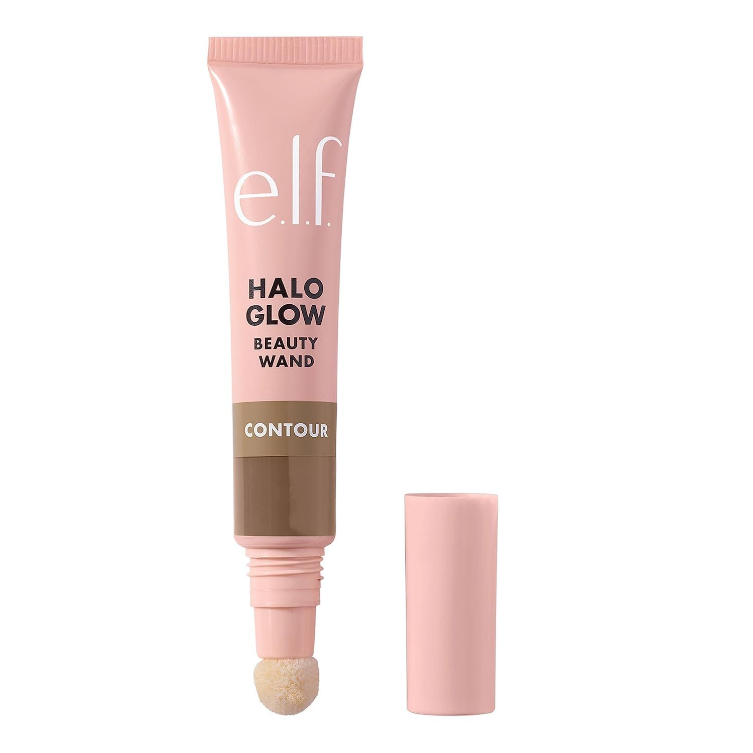 e.l.f. Halo Glow Beauty Wand Contour, shown in a squeeze tube with a cushion applicator, designed for easy, blendable contouring with a soft-focus finish.