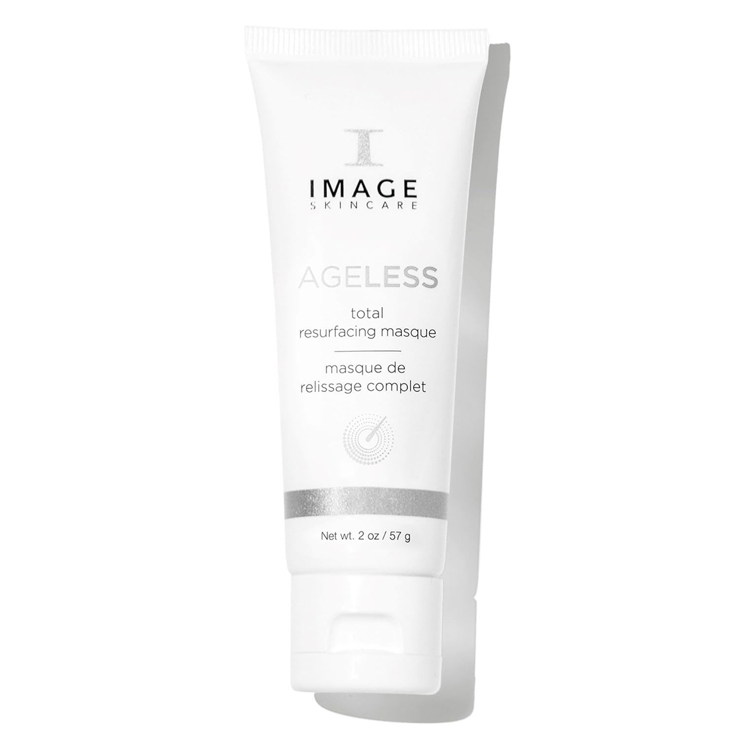 Image Skincare Ageless Total Resurfacing Masque, shown in a tube, designed to exfoliate, smooth, and renew skin texture.