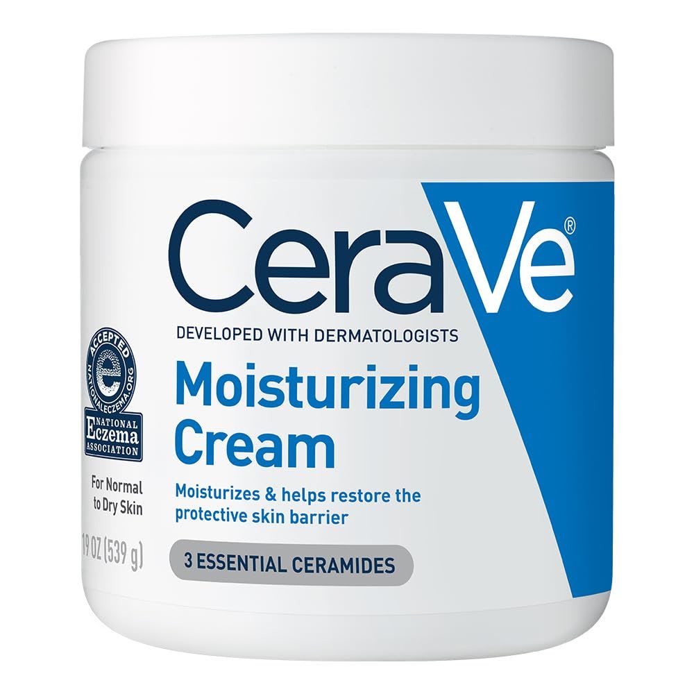 CeraVe Moisturizing Cream with three essential ceramides for normal to dry skin