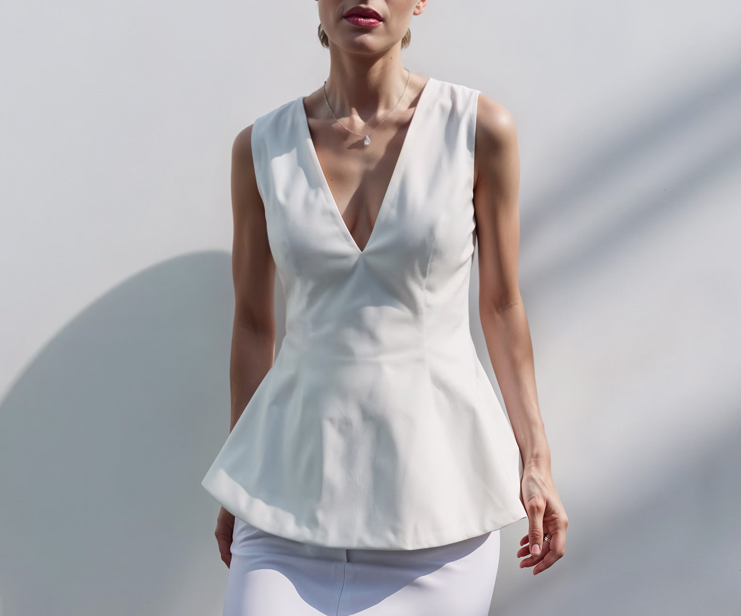Women in a white blouse