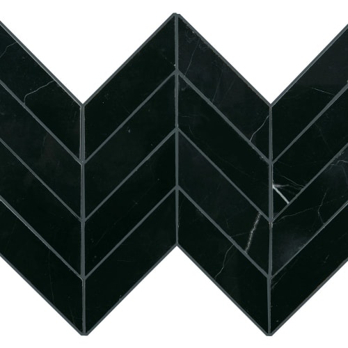 Pietra Divina by Dal Tile - Nero Marquina Chevron