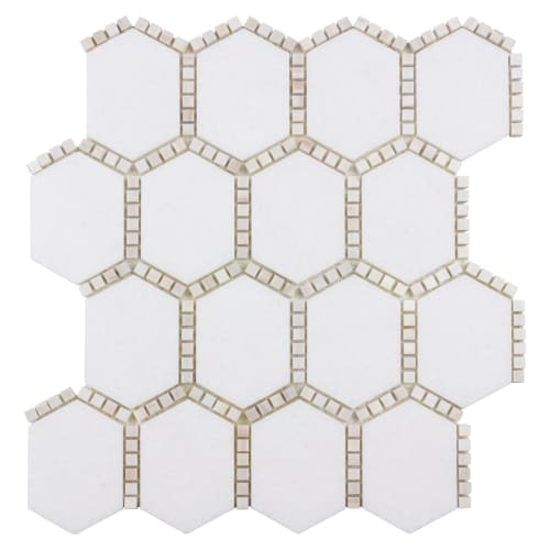 The Finish Line by Anthology Tile - Jeweled Hex Pale Beige