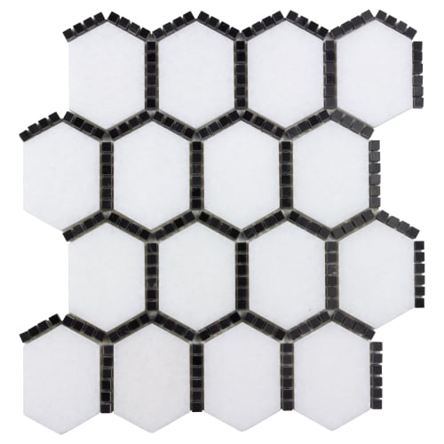 The Finish Line by Anthology Tile - Jeweled Hex Sable Black