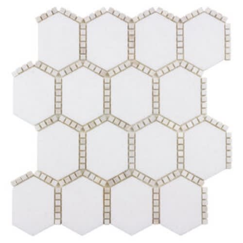 The Finish Line by Thompson Tile & Stone - Pale Beige Jeweled Hex