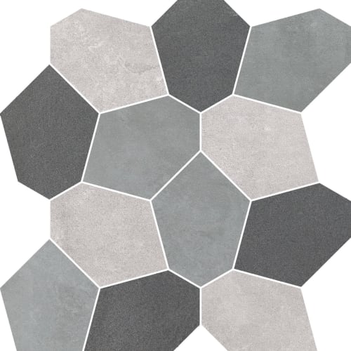 Ny2la by Florida Tile - Cool Mix Mosaic Polygon