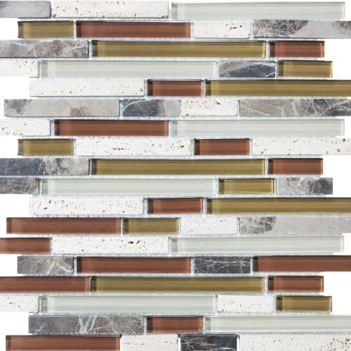 Bliss by Florida Tile - Cabernet 12X12 Random Strip Mosaics