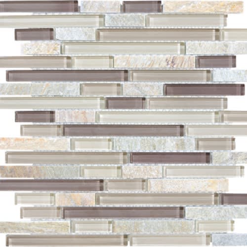 Bliss by Florida Tile - Cotton Wood 12X12 Random Strip Mosaics