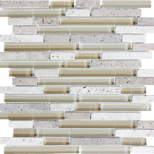 Bliss by Florida Tile - Créme Bruleé 12X12 Random Strip Mosaics