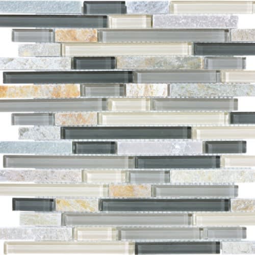 Bliss by Florida Tile - Silver Aspen 12X12 Random Strip Mosaics