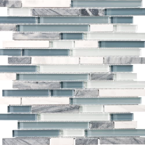 Bliss by Florida Tile - Waterfall 12X12 Random Strip Mosaics