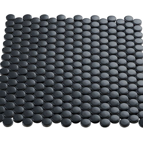 Multiplier by Crossville - Dark Grey Circle Mosaic 1"X1" Matte