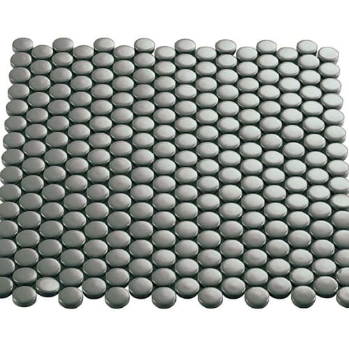 Grey Circle Mosaic 1"X1" Gloss