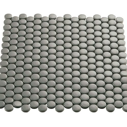 Multiplier by Crossville - Grey Circle Mosaic 1"X1" Matte