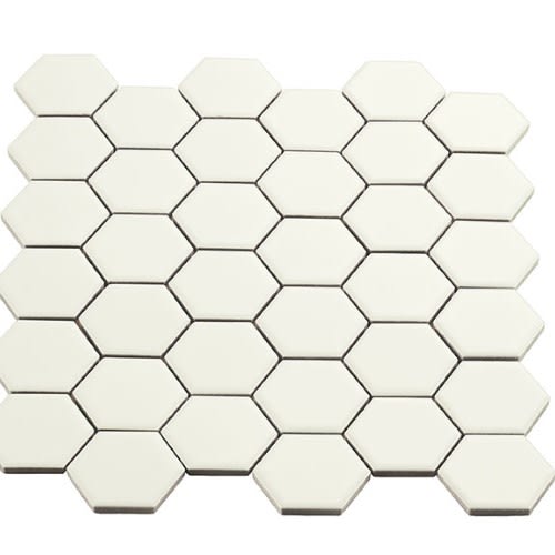 Multiplier by Crossville - White Hexagon Mosaic 2"X2" Matte