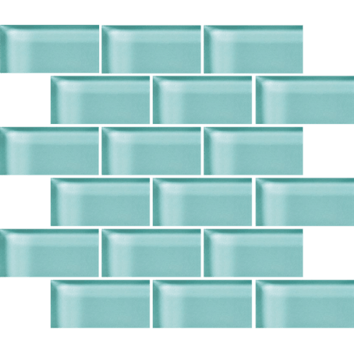 Glass Blox by Crossville - Aqua Gleam 2"X4"