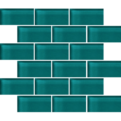 Glass Blox by Crossville - Vivid Teal  2"X4"