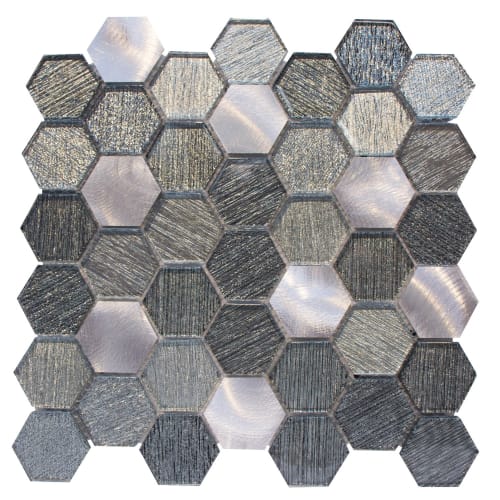 Galaxy by Merola Tile - Silver Hex