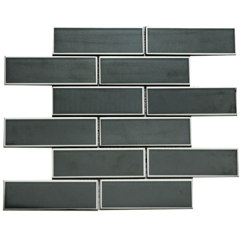 Gramercy by Merola Tile - Black With Silver