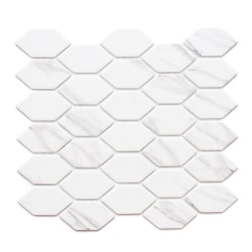 Elongated Hex by Merola Tile - Carrara