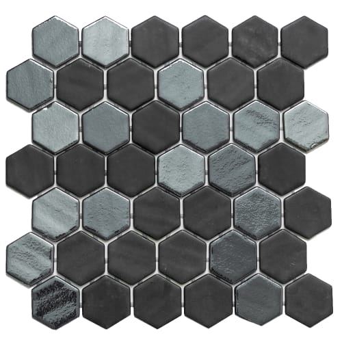 Hex XL by Merola Tile - Opalo Black