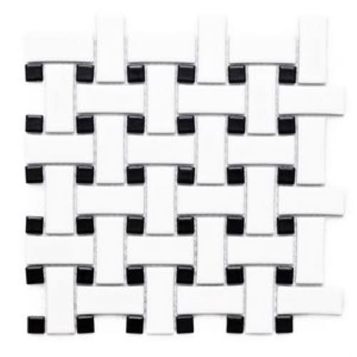 Basketweave by Merola Tile - Black & White