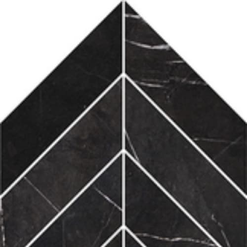 Alustra Hdp by Florida Tile - Regal Black Polished Chevron Mosaic