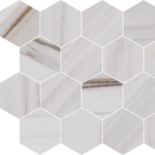 Majestic White Lasa Matte Hexagon Mosaic