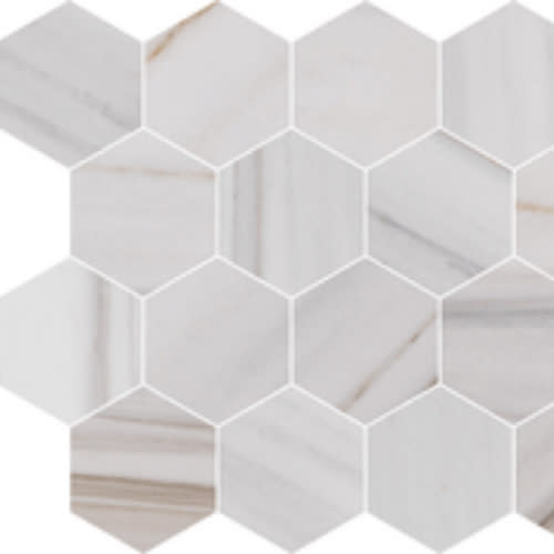 Majestic White Lasa Polished Hexagon Mosaic