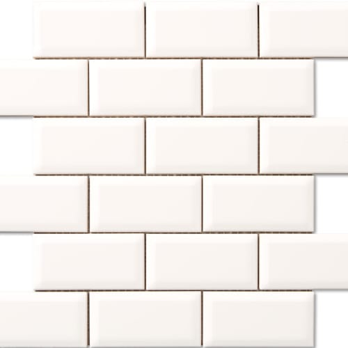 Delray by Virginia Tile - White Caps Mosaic Brick Glossy