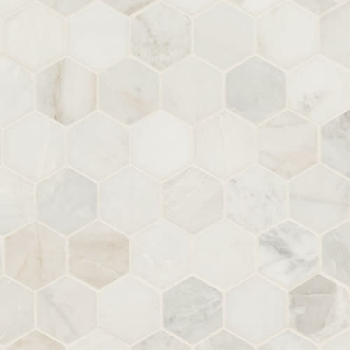 Arabescato Venato White 2" Hexagon Honed