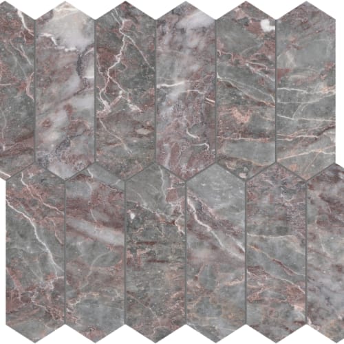 Sereno Burgundy by Anatolia - Picket Mosaic Honed