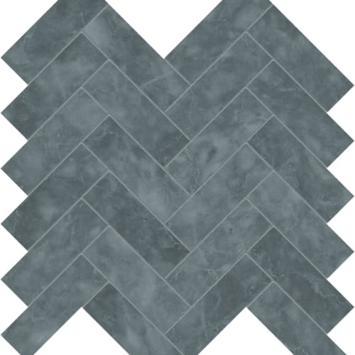 Aqua Intenso by Anatolia - Herringbone Mosaic Brushed