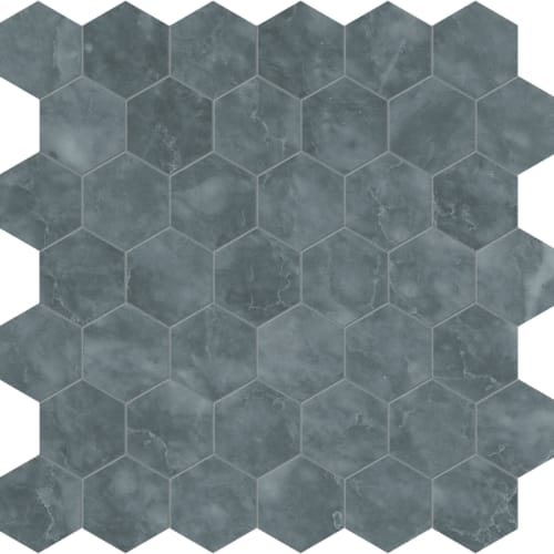 Aqua Intenso by Anatolia - Hexagon Mosaic Brushed
