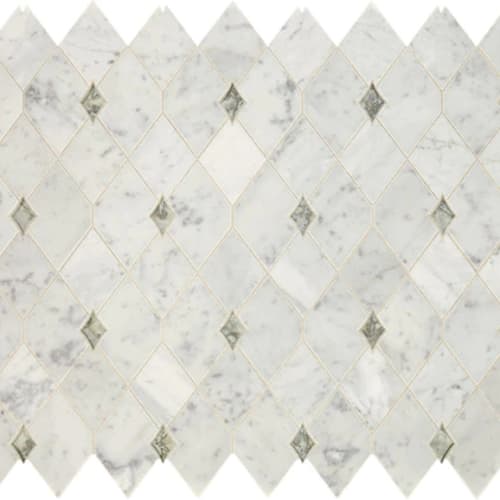 Carrara White/Antique Mirror Harlequin