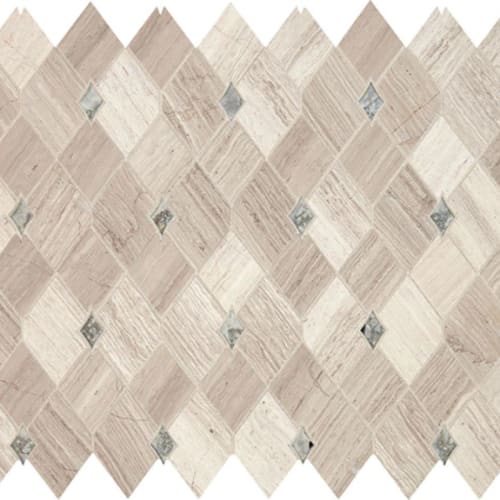 Lavaliere by Dal-Tile - Chenille White/Antique Mirror Harlequin