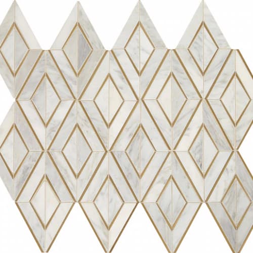 Lavaliere by Dal-Tile - First Snow Elegance/Brass Diamond