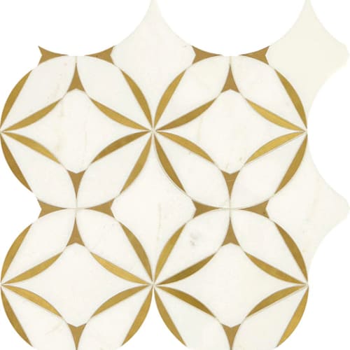 Thassos White/ Brass Blossom