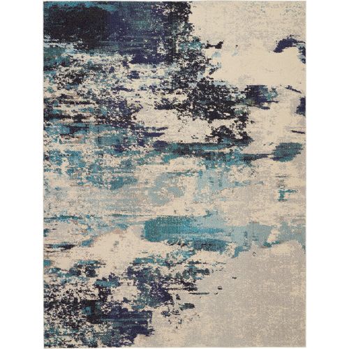 Celestial Ces02 by Nourison - Ivory/Teal Blue