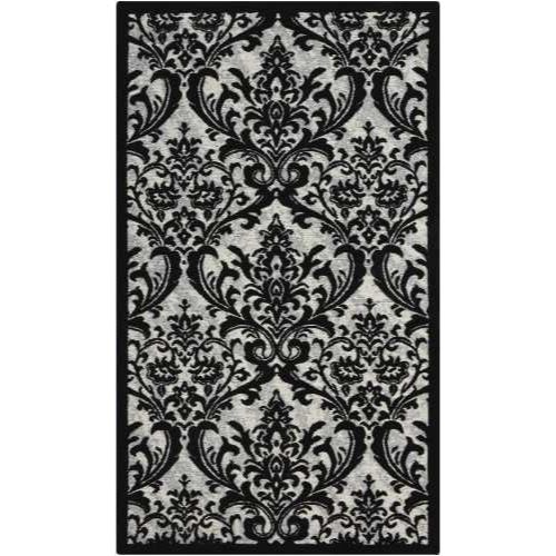 Damask Das02 by Nourison - Black/White