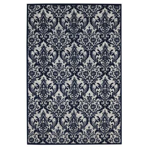 Damask Das02 by Nourison - Ivory/Navy