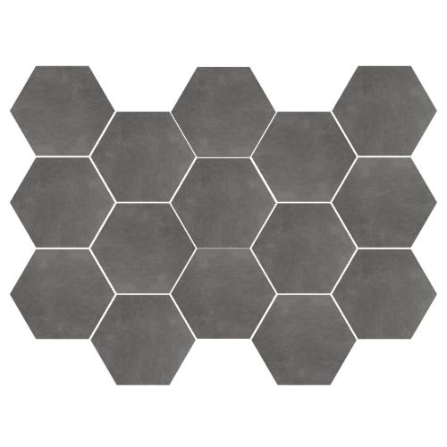 Newton by Happy Floors - Graphite Semi-Polished - 10X14 Hexagon