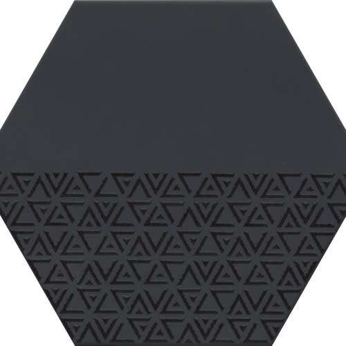 Black Hex Pattern 11" X 13"