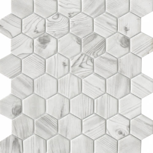 White 2" Hexagon