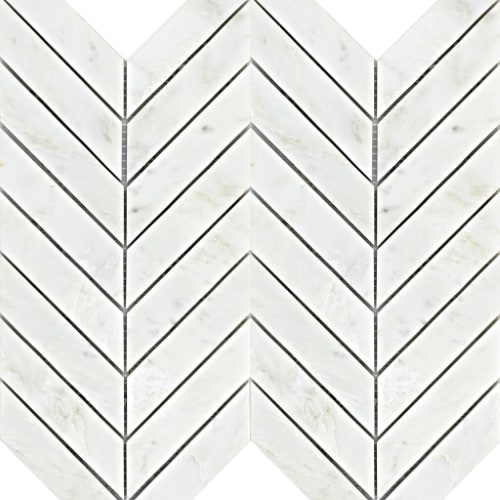 Marble Winter Frost by Emser Tile - Winter Frost Chevron Mosaic - Mesh Mosaic