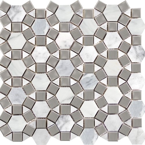 Marble Winter Frost by Emser Tile - Winter Frost Gem Mosaic / Mesh Mosaic