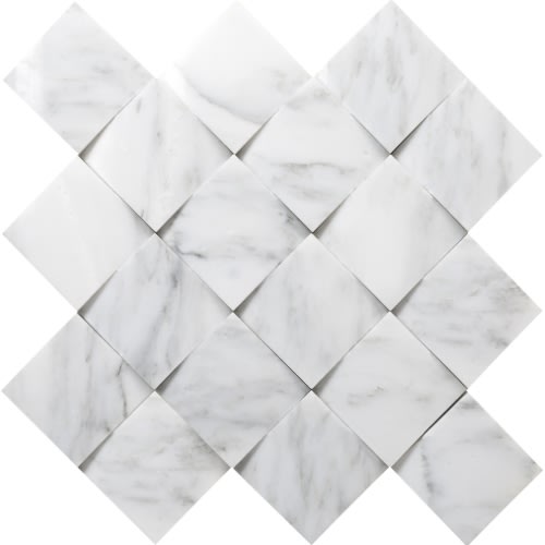 Marble Winter Frost by Emser Tile - Winter Frost Cushion Mosaic - Mesh Mosaic