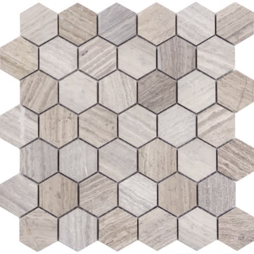 Metro by Emser Tile - Gray - 2" Mixed Hexagon Honed